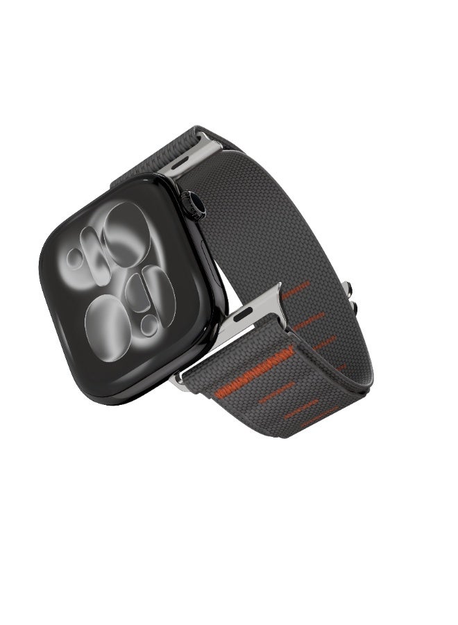 ليفيلو سوار ساعة ذكية من النايلون، قابل للتعديل، مقاوم للماء والعرق، مصمم لساعات أبل من سلسلة 11/10/9/8/7 - رمادي - Image 1